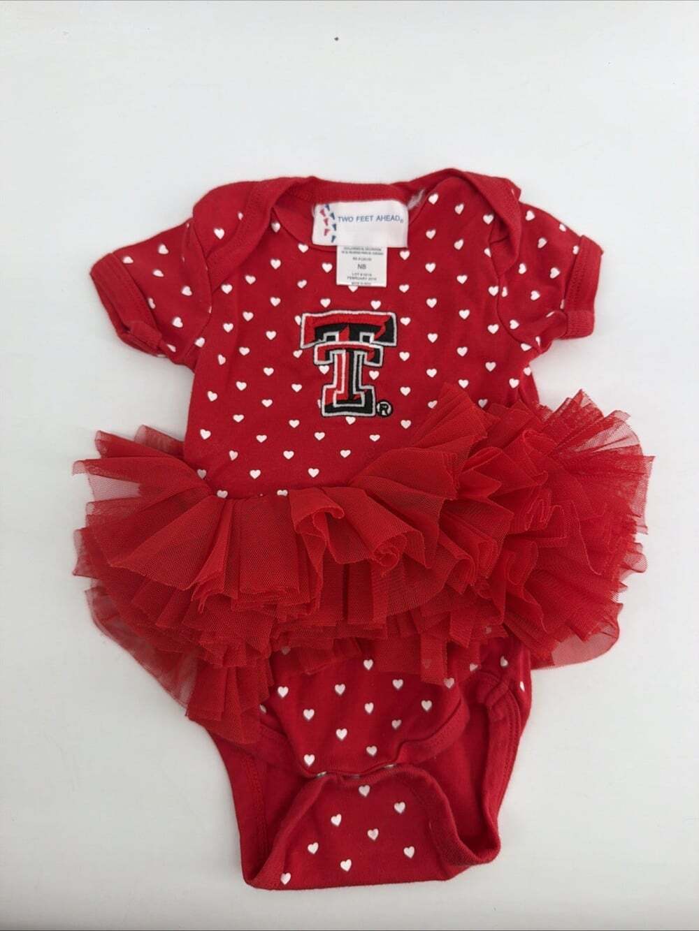 Texas Tech Red Raiders Baby Girl Tutu Bodysuit NB Polka Dot Two Feet Ahead